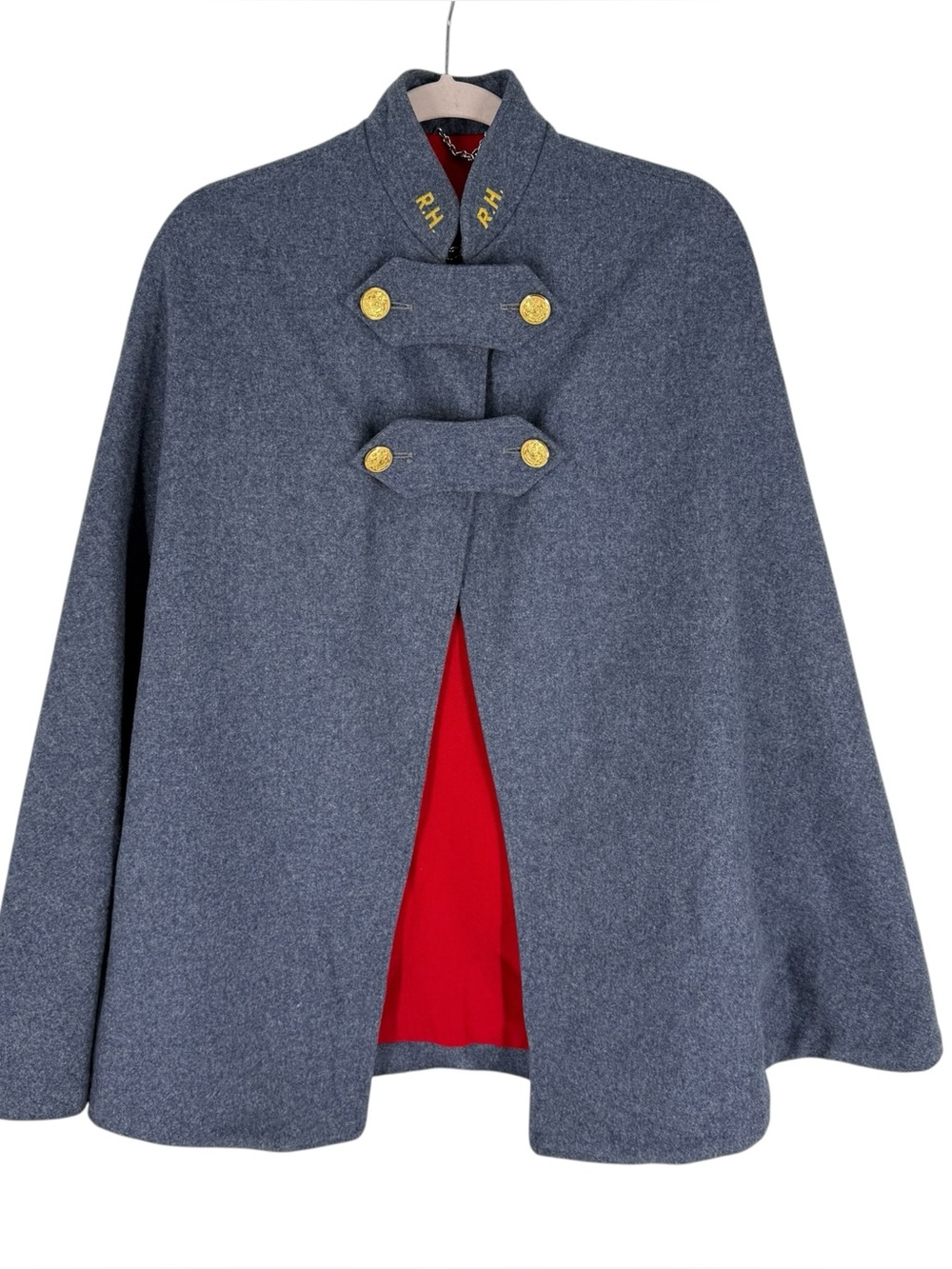 Vintage Marvin Neitzel Nurse Cape One Size Blue Red Line Gold Crest Button 1940s
